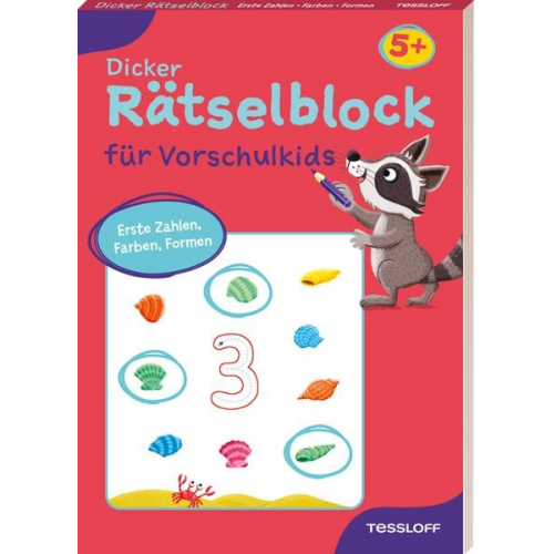 Dicker Rätselblock für Vorschulkids. Erste Zahlen, Farben, Formen