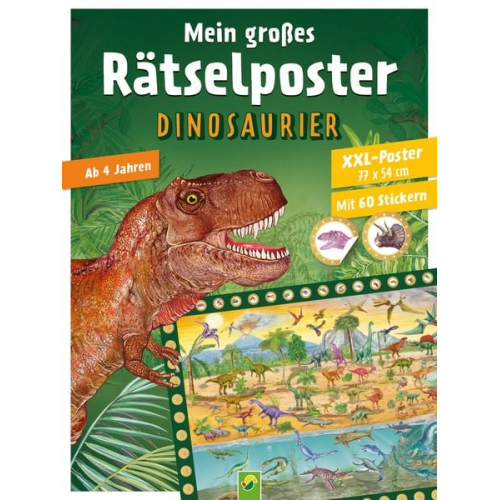 Schwager & Steinlein Verlag Svenja Dieken - Mein großes Rätselposter Dinosaurier