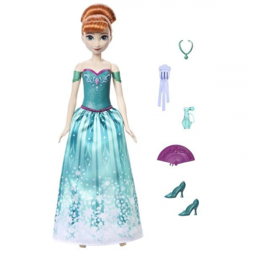 Disney Die Eiskönigin Spin & Reveal Anna-Modepuppe und Accessoires mit 11 Über