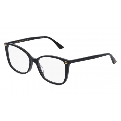 Gucci GG0026O Damen-Brille inkl. Gläser Vollrand Butterfly Kunststoff-Gestell 53mm/17mm/140mm, schwarz