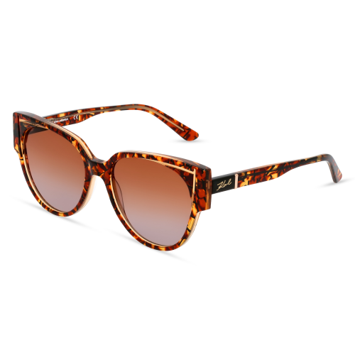 Karl Lagerfeld KL6068S Damen-Sonnenbrille Vollrand Butterfly Kunststoff-Gestell, Havanna