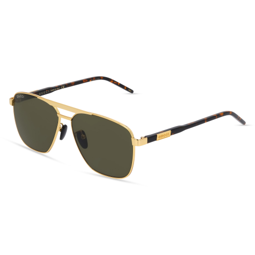 Gucci GG1164S Unisex-Sonnenbrille Vollrand Pilot Metall-Gestell, Gold