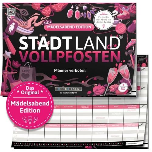 Denkriesen - Stadt Land Vollpfosten® - Mädelsabend Edition "männer Verboten." - A4