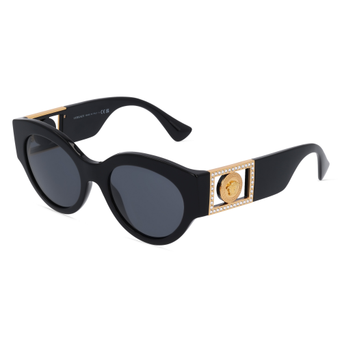 Versace VE4438B Damen-Sonnenbrille Vollrand Butterfly Acetat-Gestell, Schwarz