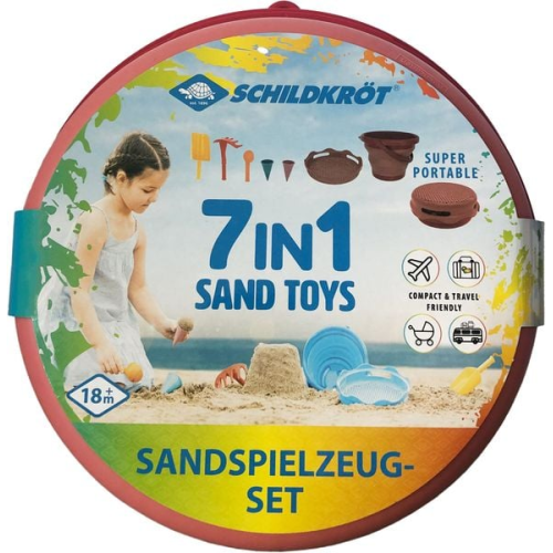 Schildkröt Funsport - 7in1 Sand Toys Falteimer Set - Rot