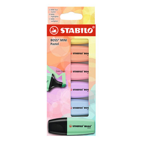 STABILO BOSS MINI Pastellove Textmarker farbsortiert, 6 St.