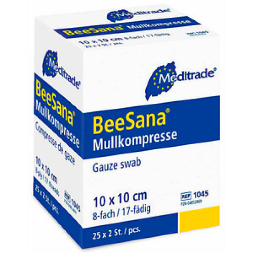 Meditrade® Mull-Kompressen BeeSana® 1045 weiß 10,0 x 10,0 cm, 50 St.