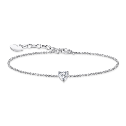 Thomas Sabo A2157-051-14-L19V Damen-Armband mit weißem Zirkonia-Herz Silber