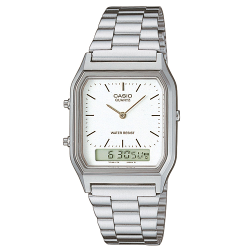 Casio AQ-230A-7DMQYES Collection Edgy Uhr Ana-Digi Silber/Weiß