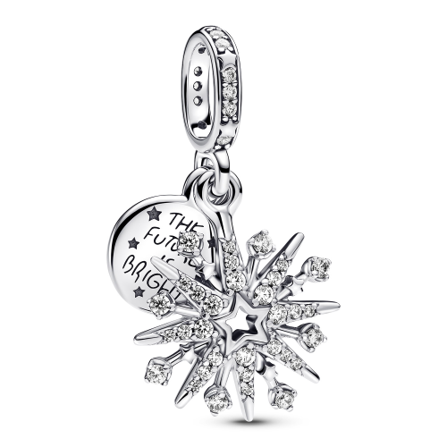 Pandora 793512C01 Charm-Anhänger Silber Funkelndes Feuerwerk