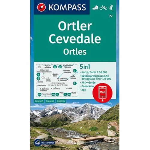 KOMPASS Wanderkarte 72 Ortler/Ortles, Cevedale 1:50.000