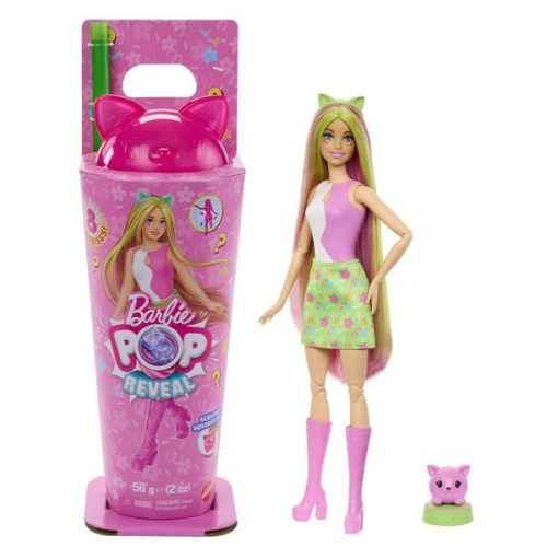 Barbie Pop Reveal Shakes-Serie, Set aus Puppe & Accessoires, duftende helle Hä