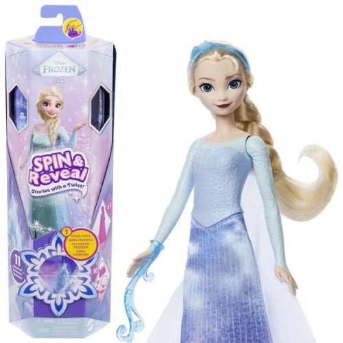 Disney Die Eiskönigin Spin & Reveal Elsa-Modepuppe und Accessoires mit 11 Über