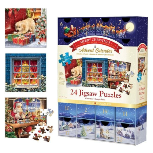 Eurographics 8924-5735 - Puzzle Adventskalender - 1 Classic Christmas, 24 Puzzles je 50 Teile