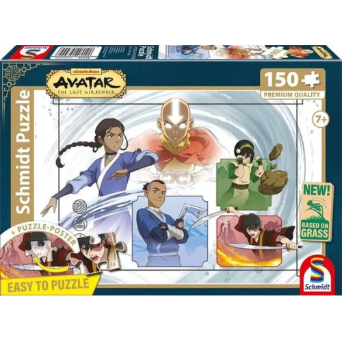 Schmidt 56555 - Avatar, Die vier Elemente, Puzzle mit Poster, 150 Teile aus NATPAX® Graspappe