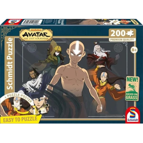 Schmidt 56556 - Avatar, Meister der Elemente, Puzzle mit Poster, 200 Teile aus NATPAX® Graspappe