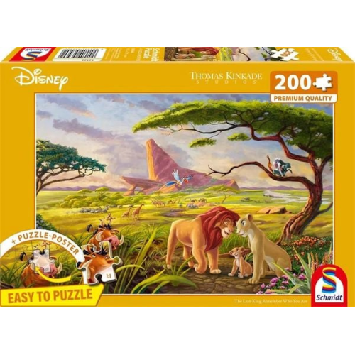 Schmidt 56560 - Disney, König der Löwen, Puzzle mit Poster, 200 Teile aus NATPAX® Graspappe