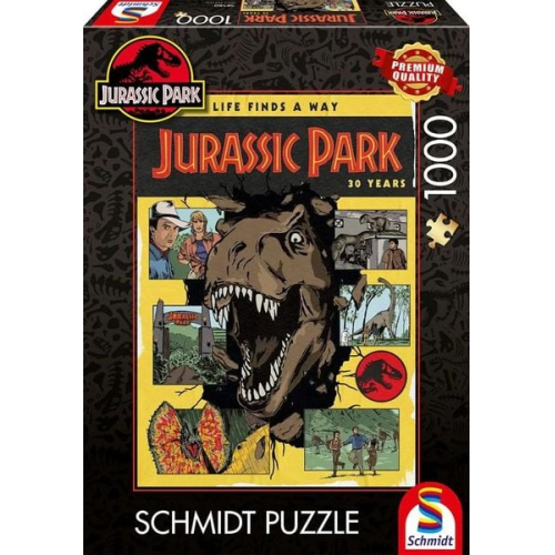 Schmidt 58580 - Jurassic Park: 30 Jahre Jurassic Park, Life Finds a Way, Puzzle, 1000 Teile