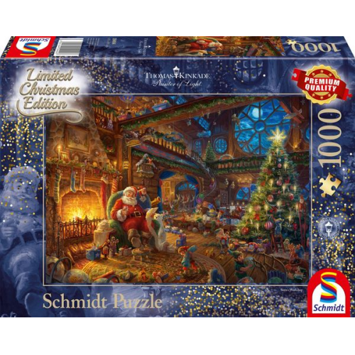 Schmidt Spiele - Der Weihnachtsmann und seine Wichtel, Limited Christmas Edition, 1000 Teile