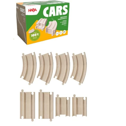 HABA 2011844001 - CARS Ergänzungsset, 8-teilig, Holz/Kunststoff