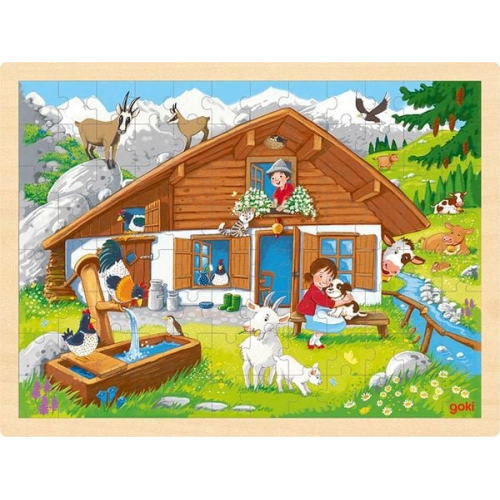 Goki 57381 - Einlegepuzzle Auf der Alm