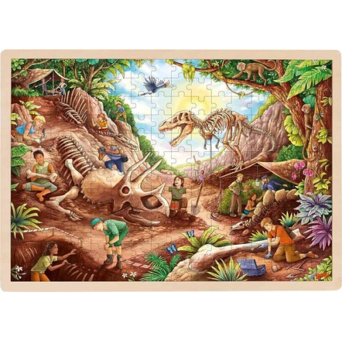 Goki 57395 - Einlegepuzzle Ausgrabung Dinosaurier