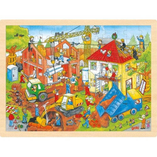 Goki 57670 - Einlegepuzzle Baustelle