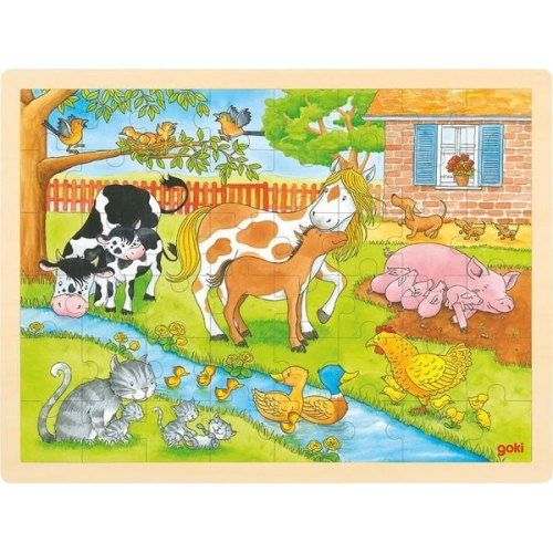Goki 57745 - Einlegepuzzle Leben auf dem Bauernhof, 48 Teile