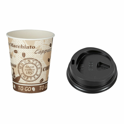 Kaffeebecher Premium mit Deckel, "Coffee to go", Pappe, 300 ml hoch,  75 Stk.