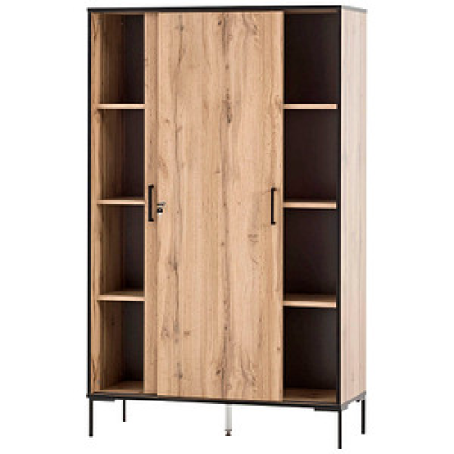 MÖBELPARTNER Schiebetürenschrank 2000, 701724 landhaus-eiche 6 Fachböden 100,0 x 41,0 x 163,8 cm