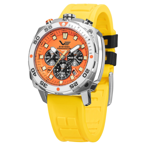 Vostok Europe VK67-650A723 Herren-Armbanduhr Systema Periodicum Chronograph Neon