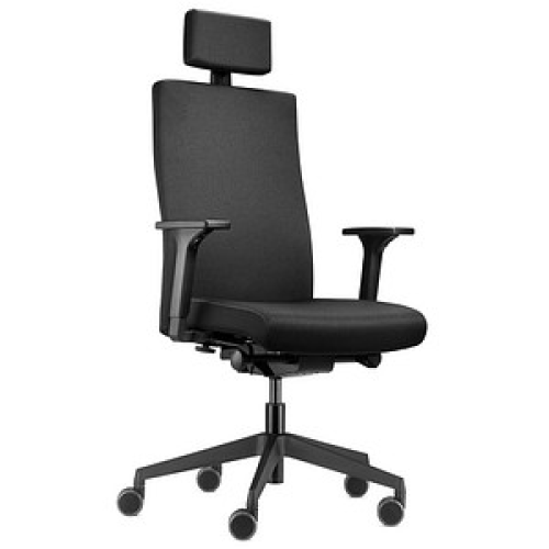 Trendoffice by Dauphin Bürostuhl to-strike comfort mit Nackenstütze  , 9246 Stoff schwarz, Gestell schwarz