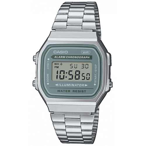 Casio A168WA-3AYES Vintage Iconic Digitaluhr Hellgrau