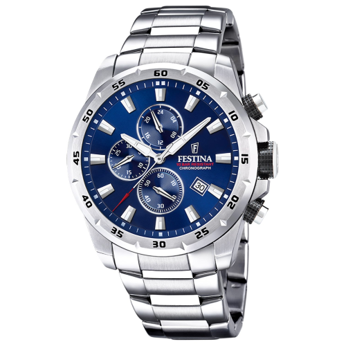 Festina F20463/2 Herrenuhr Chronograph Stahl/Blau