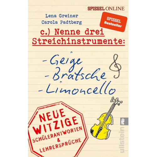 Lena Greiner Carola Padtberg - Nenne drei Streichinstrumente: Geige, Bratsche, Limoncello