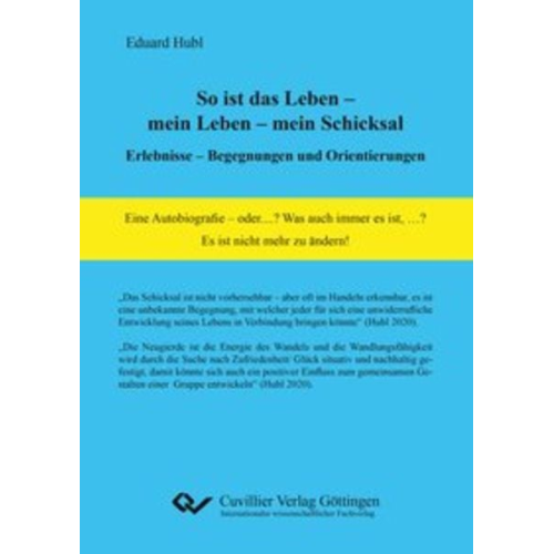 Eduard Hubl - So ist das Leben – mein Leben – mein Schicksal