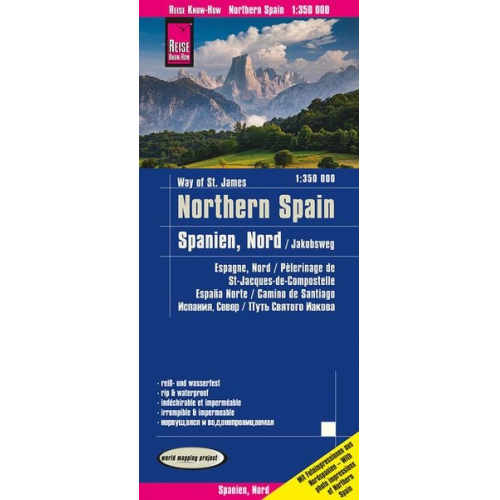 Reise Know-How Verlag Peter Rump - Reise Know-How Landkarte Spanien Nord mit Jakobsweg / Northern Spain and Way of St. James (1:350.000)