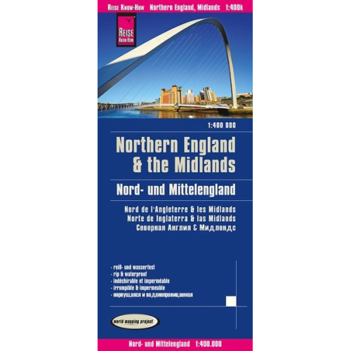 Reise Know-How Verlag Peter Rump - Reise Know-How Landkarte Nord- und Mittelengland / Northern England & the Midlands (1:400.000)