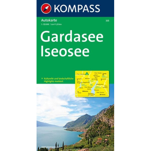 KOMPASS Autokarte Gardasee, Iseosee 1:125.000