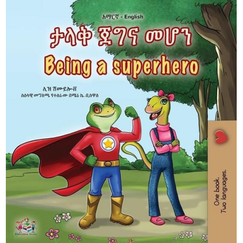 Liz Shmuilov KidKiddos Books - Being a Superhero (Amharic English Bilingual Children's Book)