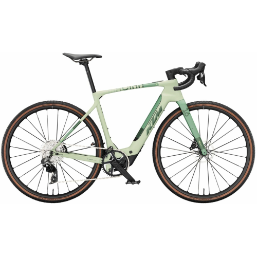 KTM MACINA GRAVELATOR SX PRIME, 12 Gang Kettenschaltung, Herrenfahrrad, Diamant, Modell 2024, 28 Zoll 55 cm pale green matt (green+lemon)