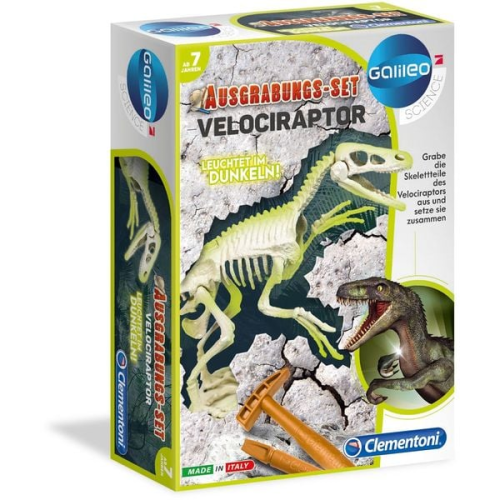 Clementoni - Galileo - Ausgrabungs-Set Velociraptor