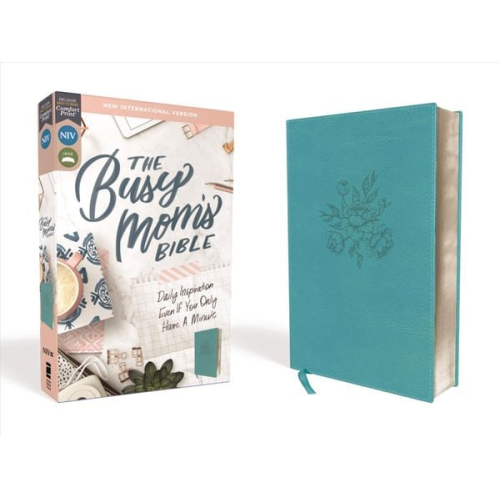 Zondervan - Niv, Busy Mom's Bible, Leathersoft, Teal, Red Letter Edition, Comfort Print