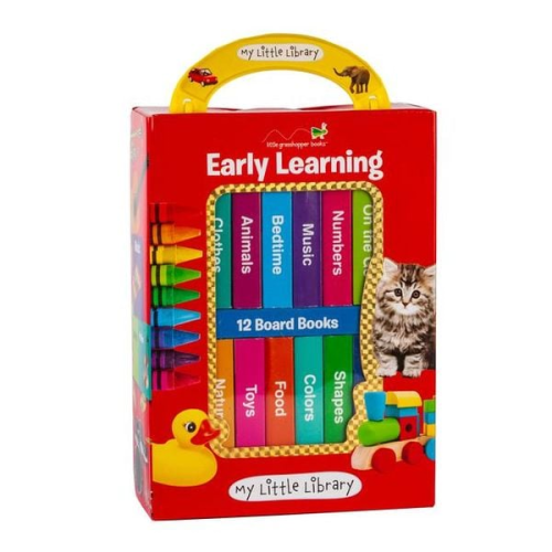 Little Grasshopper Books Publications International Ltd - My Little Library: Early Learning - First Words (12 Board Books)