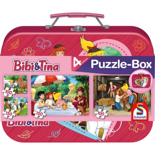 Puzzle Box Schmidt Spiele Bibi & Tina Puzzle-Box im Metallkoffer 2x100, 2x150 Teile