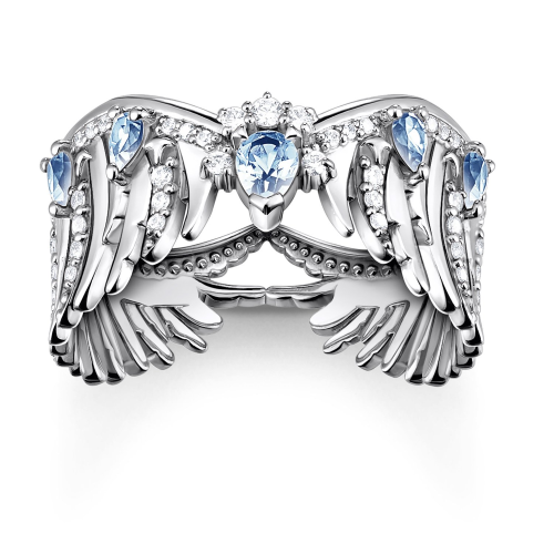 Thomas Sabo TR2411-644-1 Damen Silberring Phönix-Flügel mit Blauen Steinen