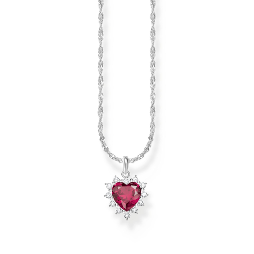 Thomas Sabo KE2305-013-10-L45V Damen-Kette mit Herz-Anhänger Romance Rot Silber