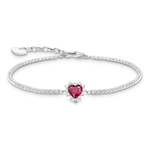 Thomas Sabo A2188-013-10-L19V Damen Herz-Armband Romance Rot Silber