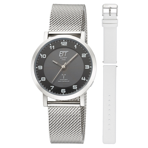 ETT Eco Tech Time ELS-11625-22MS Damen Funk-Solaruhr Atacama Edelstahl mit 2 Bändern