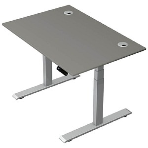 Kerkmann Move 2 Plus elektrisch höhenverstellbarer Schreibtisch grafit rechteckig, T-Fuß-Gestell silber 120,0 x 80,0 cm